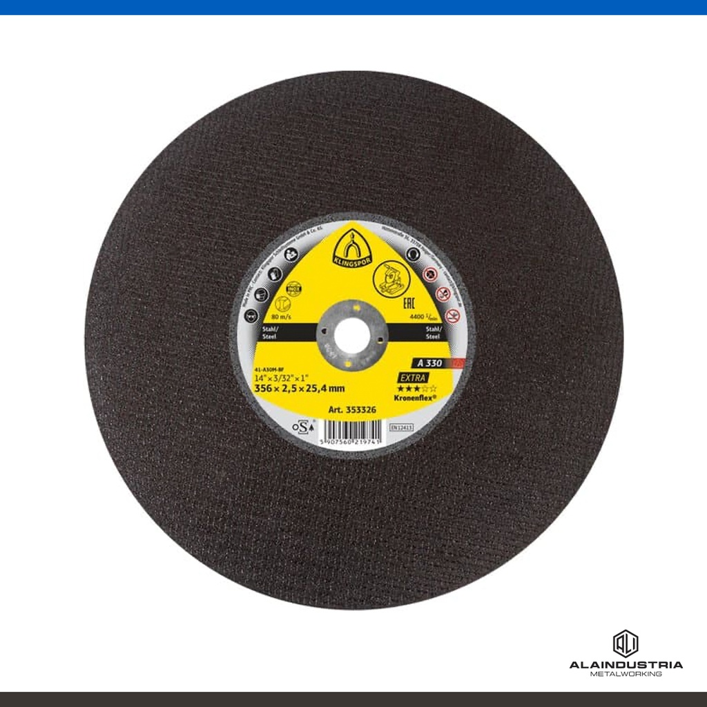 DISCO CORTE Ø356 x 2.5 x 25.4  KLINGSPOR A 330  EXTRA