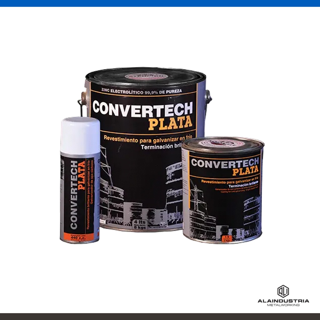 REVESTIMIENTO GALVANIZADO GRIS BRILLANTE x 4 lts TRYTECH CONVERTECH PLATA