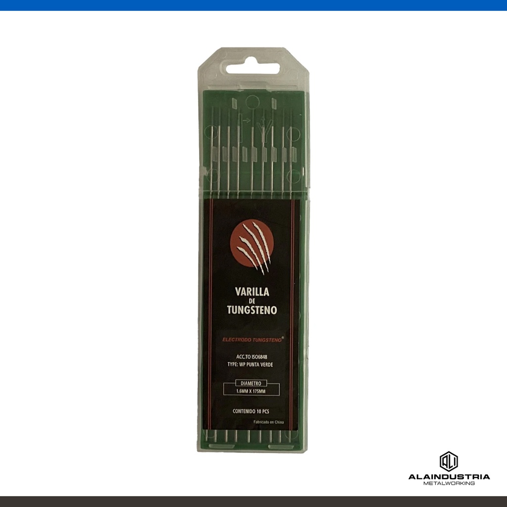 ELECTRODO TUNGSTENO Ø1.60 L:150mm WP VERDE FOXTTER