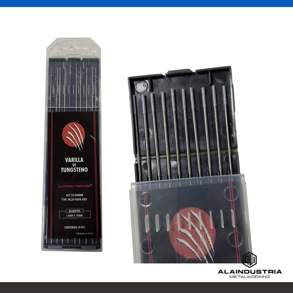 ELECTRODO TUNGSTENO Ø3.20 L:150mm WC20 GRIS FÓXTTER