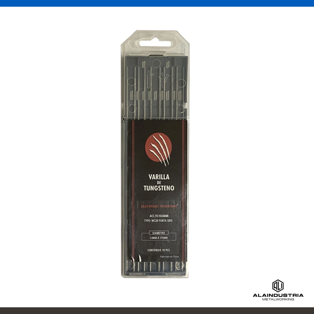 ELECTRODO TUNGSTENO Ø3.20 L:150mm WC20 GRIS FOXTTER