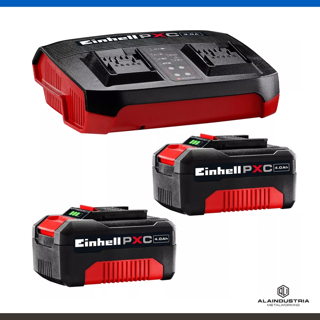 CARGADOR BATERÍA 18V 4.0 Ah DOBLE EINHELL + 2 BATERÍAS 4Ah PCX