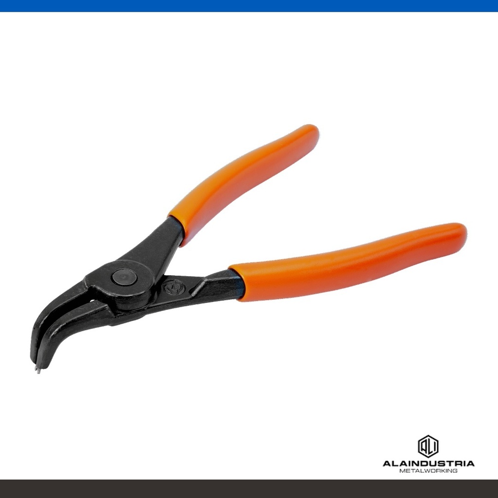 ALICATE PARA ARANDELAS EXTERNAS CON MORDAZA CURVAS 90° 140mm BAHCO
