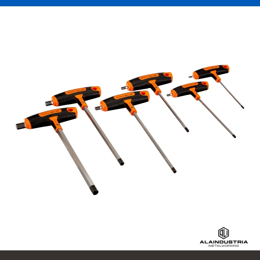 JUEGO DE DESTORNILLADORES HEX. MANGO EN T  Hexagonal 6 pzs. HEX 3-10mm BAHCO