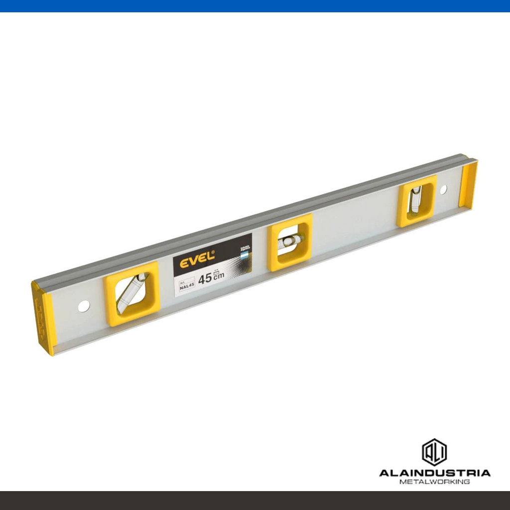 NIVEL DE ALUMINIO 3 BUBRUJAS 450mm EVEL