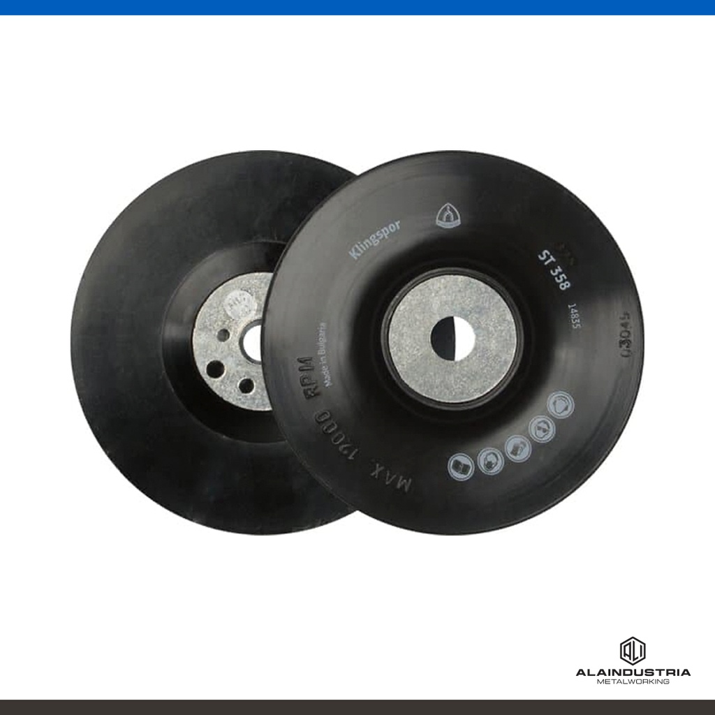 SOPORTE LISO FLEXIBLE PARA DISCO DE FIBRA GRANOS FINOS Ø115mm - M 14 KLINGSPOR ST 358 