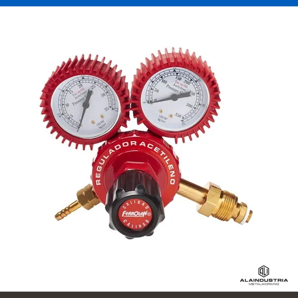 REGULADOR DE ACETILENO CON TUERCA FERROLAN INDUSTRIAL FE041