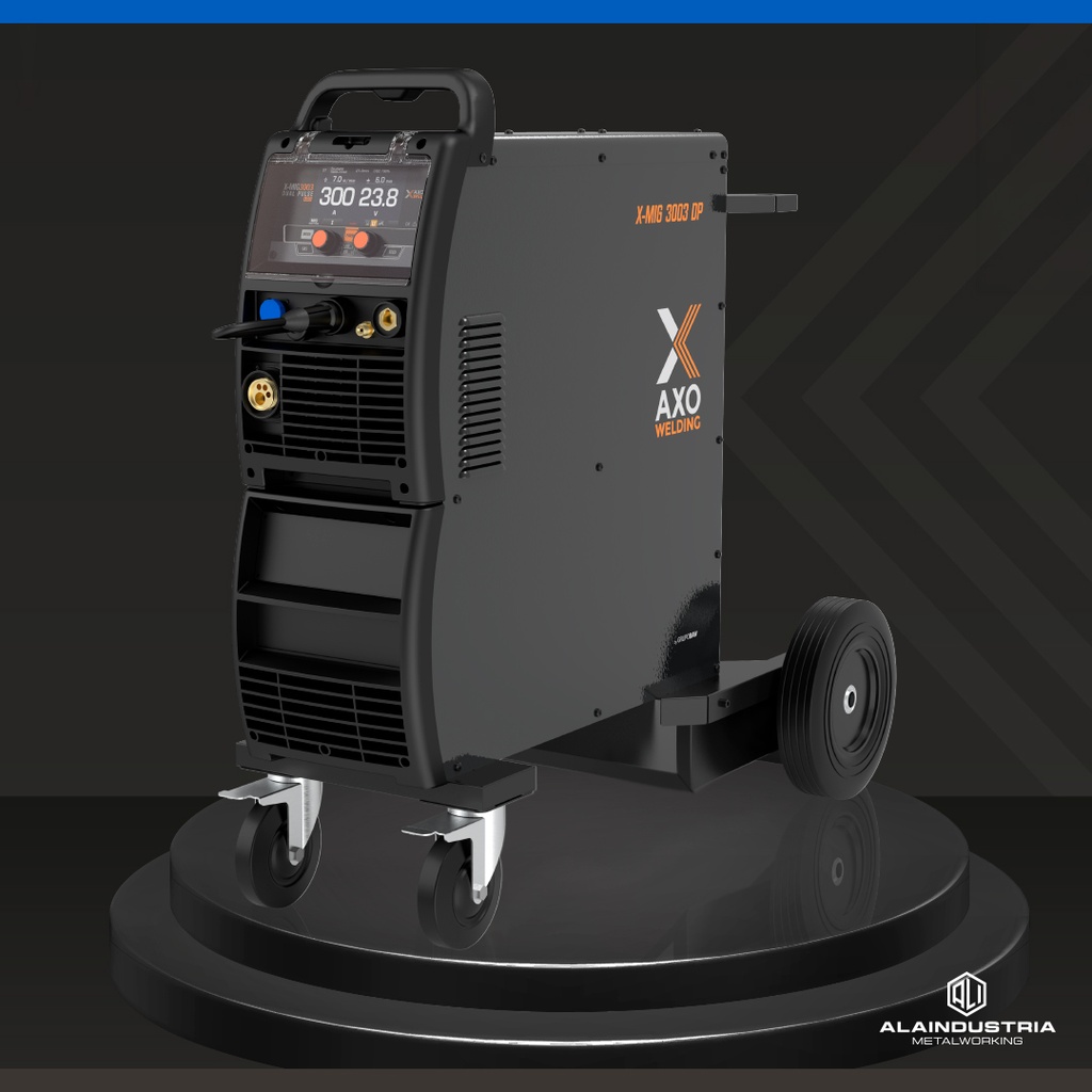 SOLDADORA MULTIPROCESO 300 AMPERS AXO X-MIG 3003 DOBLE PULSADO + TORCHA 360 TRAFIMET + REGULADOR