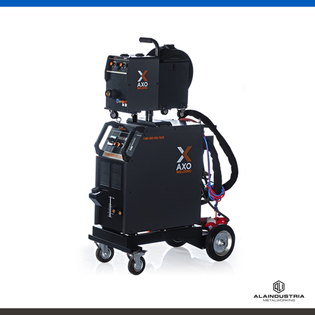 SOLDADORA MULTIPTOCESO 500 AMPERS AXO X-MIG 5003 DOBLE PULSADO + TORCHA 500 TRAFIMET + REGULADOR + DEVANADOR