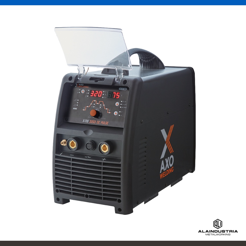 SOLDADORA TIG 320 AMPERS AXO X-TIG 3203 DOBLE PULSADO + TORCHA WP26 TRAFIMET + REGULADOR