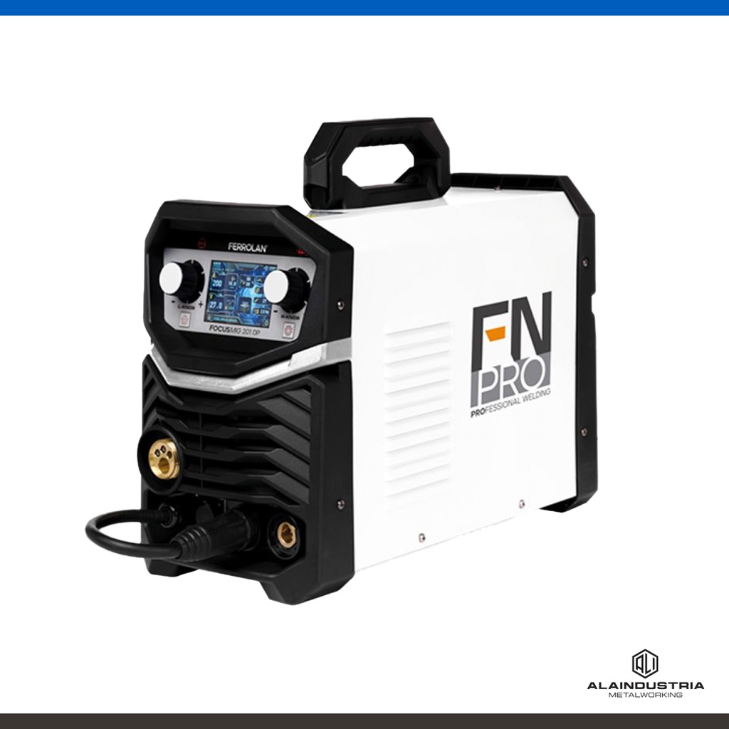 SOLDADORA 200 AMPERS DOBLE PULSADO FN PRO FOCUSMIG 201 + TORCHA TRAFIMET 250