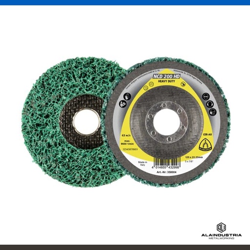 [201504] DISCO DE LIMPIEZA Ø115 x 22mm FIBRA SINTETICA OX. CERÁMICO KLINGSPOR NCD 200 HD
