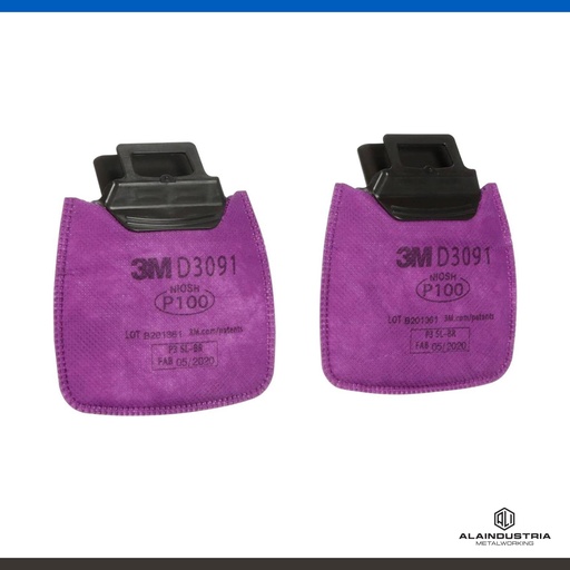[201518] FILTRO DE PARTÍCULAS P100 3M SECURE CLICK D3091 MORADO