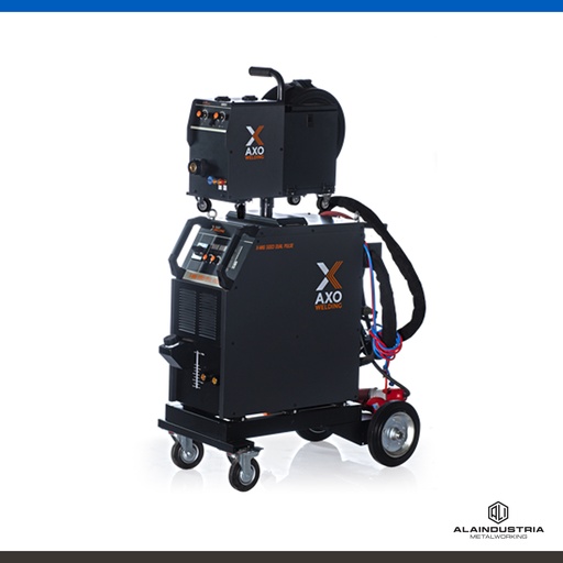 [201543] SOLDADORA MULTIPTOCESO 500 AMPERS AXO X-MIG 5003 DOBLE PULSADO REFRIGERADO + TORCHA 555 TRAFIMET + REGULADOR + DEVANADOR
