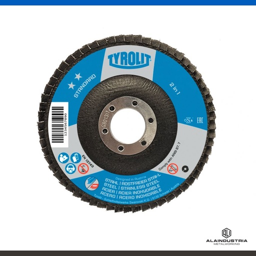 [201816] DISCO FLAP CONVEXO Ø115 x 22 ZIRCONIO #40 TYROLIT STANDARD