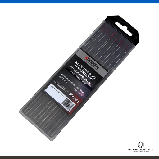 [349212] ELECTRODO TUNGSTENO Ø1.60 L:175mm WT20 ROJO KONNEN