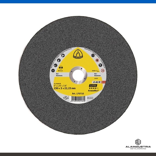 [202045] DISCO CORTE Ø178 x 3 x 22  KLINGSPOR A 46 N SUPRA