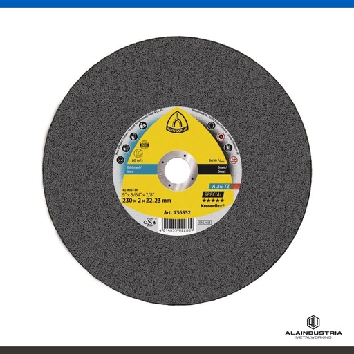[202057] DISCO CORTE Ø115 x 2 x 22  KLINGSPOR A 36 TZ SPECIAL