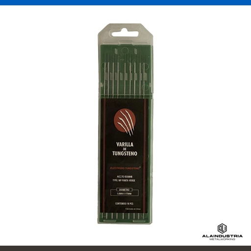 [202493] ELECTRODO TUNGSTENO Ø1.60 L:150mm WP VERDE FOXTTER
