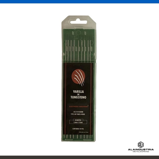 [202497] ELECTRODO TUNGSTENO Ø2.40 L:150mm WP VERDE FOXTTER