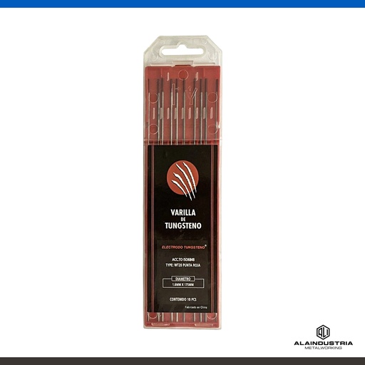 [202598] ELECTRODO TUNGSTENO Ø3.20 L:175mm WT20 ROJO FOXTTER