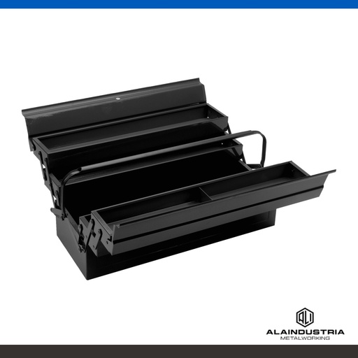 [203389] CAJA DE HERRAMIENTAS METÁLICAS CON 5 COMPARTIMENTOS 530x205x200mm NEGRO BAHCO