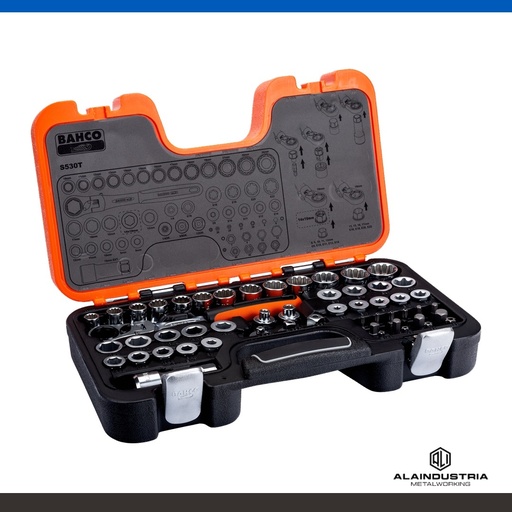 [203902] JUEGO DE BOCALLAVES PASANTES 3/4" 53 pzs. BAHCO