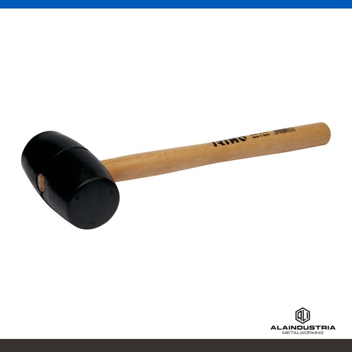 [204468] MARTILLO DE GOMA NEGRA CON MANGO DE MADERA 340mm 440 gr IRIMO