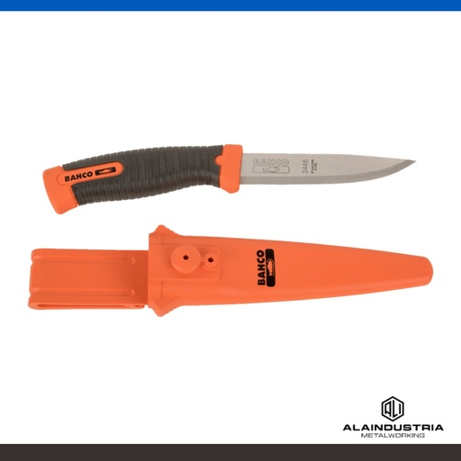 [205065] CUCHILLO MULTIUSO CON MANGO DE DOS COMPONENTES VERDE 100mm BAHCO