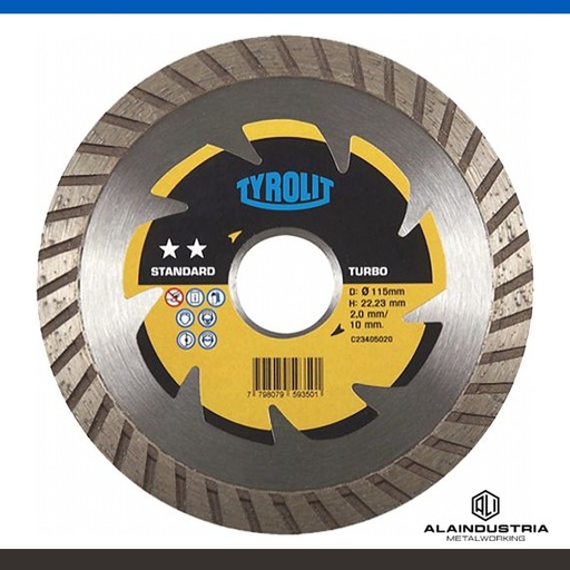 [205783] DISCO DIAMANTADO TURBO Ø115X22,2mm TYROLIT STANDARD