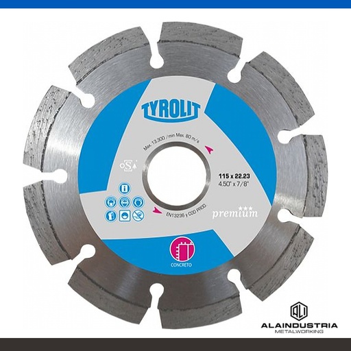 [205804] DISCO DIAMANTADO LÁSER CONCRETO Ø178X22,2mm TYROLIT PREMIUM