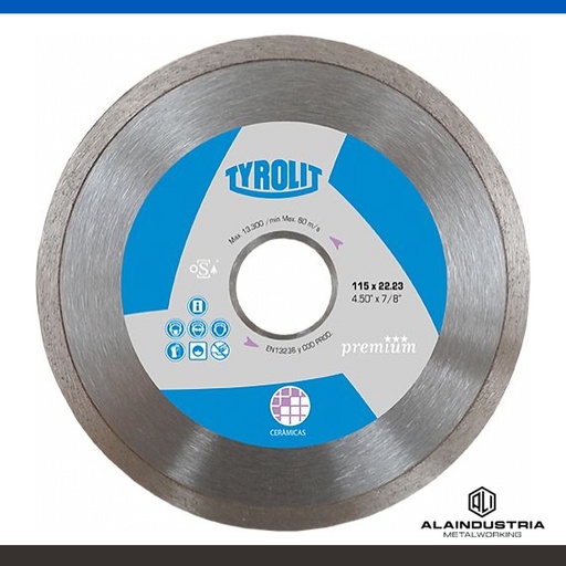 [205818] DISCO DIAMANTADO PREMIUM CONTINUO CERÁMICA Ø178X22,2mm TYROLIT PREMIUM
