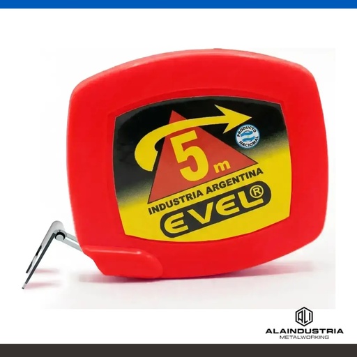 [205851] CINTA MÉTRICA ENROLLABLE 5M X12,5mm EVEL PREMIUM