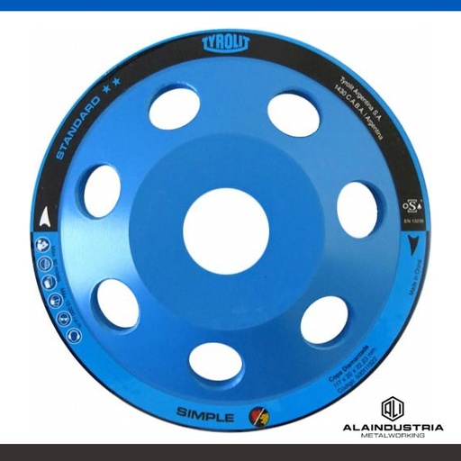 [205820] COPA DIAMANTADA SIMPLE Ø115X22,2mm TYROLIT STANDARD
